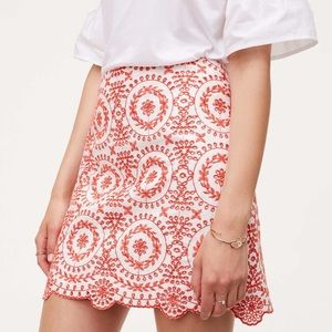 LOFT Eyelet Medallion Skirt size 4